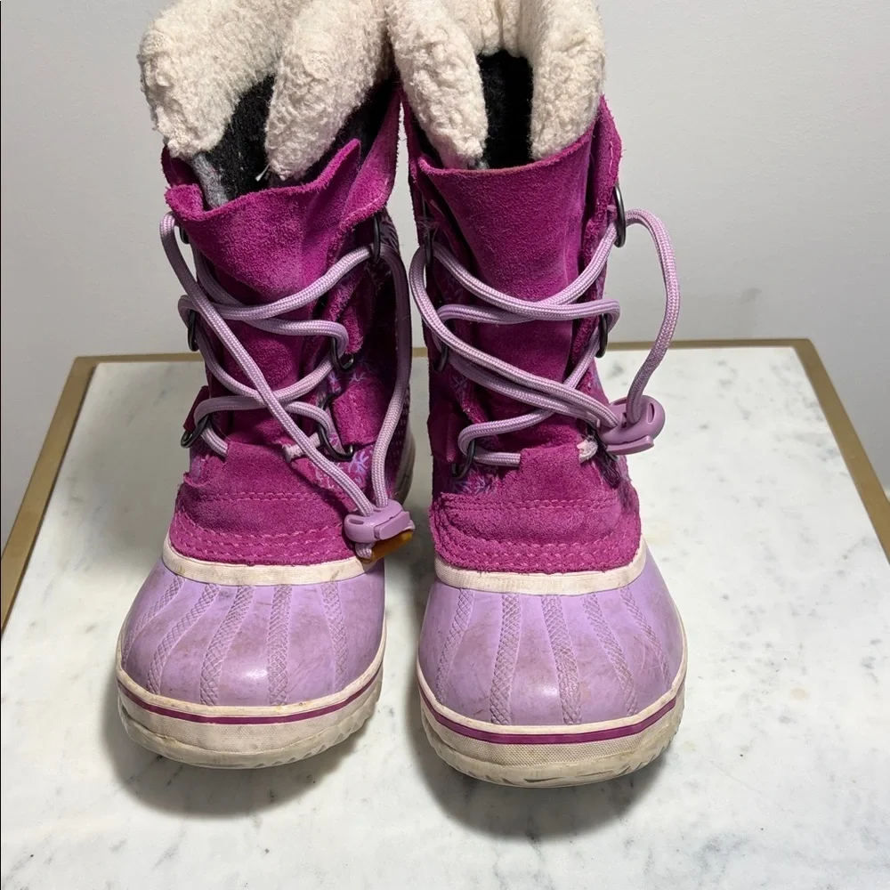 Sorel Girls Snowflake Insulated Fuchsia and Lavender Snow Boots